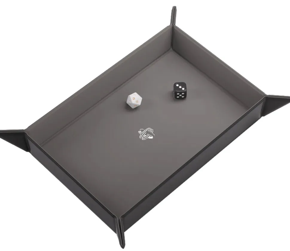 Piste de dés rectangulaire magnétique 28 x 21 cm noir et grise - gamegenic