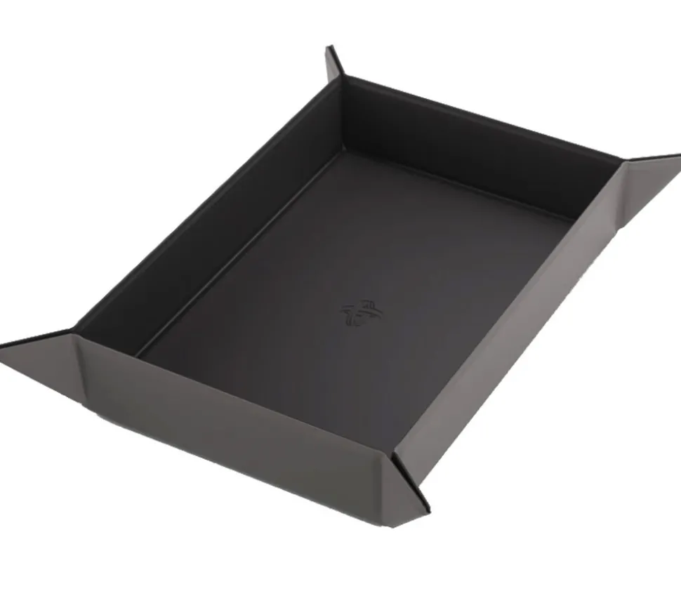 Piste de dés rectangulaire magnétique 28 x 21 cm noir et grise - gamegenic