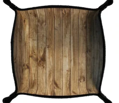 Piste de dés souple néoprène décor bois 21x 21 cm