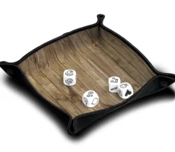 Piste de dés souple néoprène décor bois 21x 21 cm
