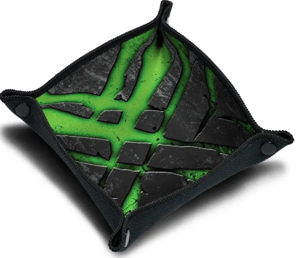 Piste de dés souple verte et noire 21x 21 cm