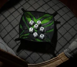 Piste de dés souple verte et noire 21x 21 cm