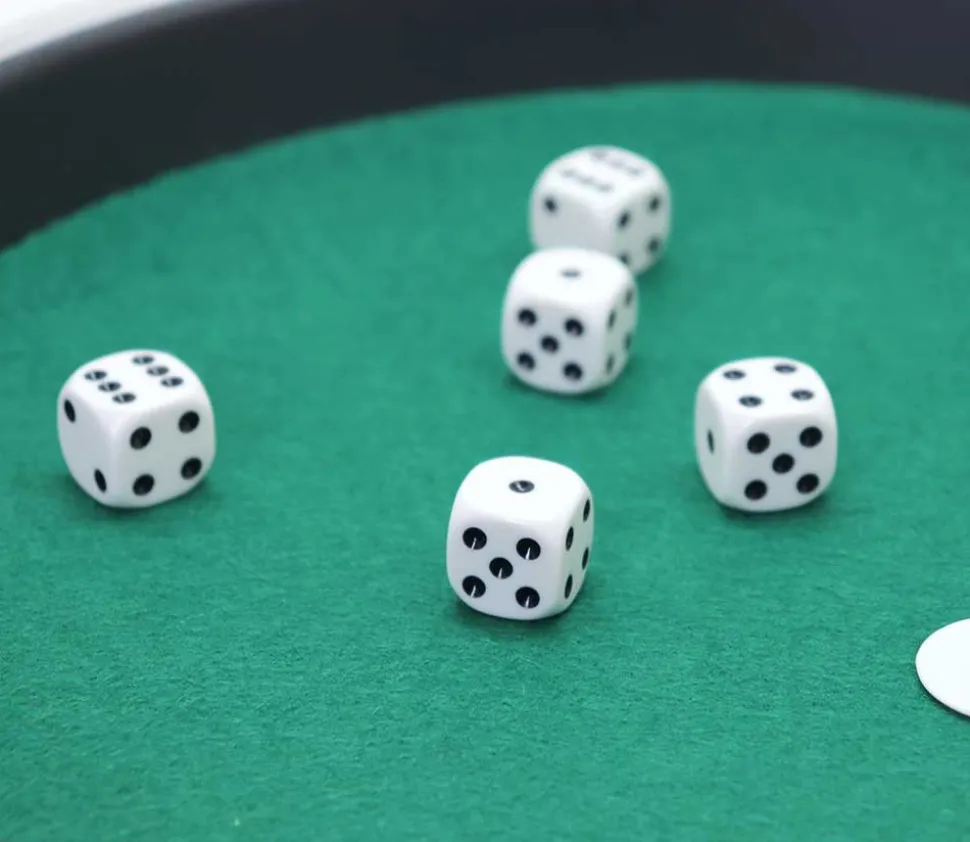 Piste dés 421 de 33 cm - 5 dés + jetons