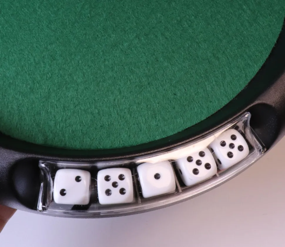 Piste dés 421 de 33 cm - 5 dés + jetons