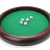 Piste dés bois marron 35 cm pour jeu avec 5 dés
