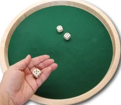 Piste dés bois ronde 36 cm - fabrication France