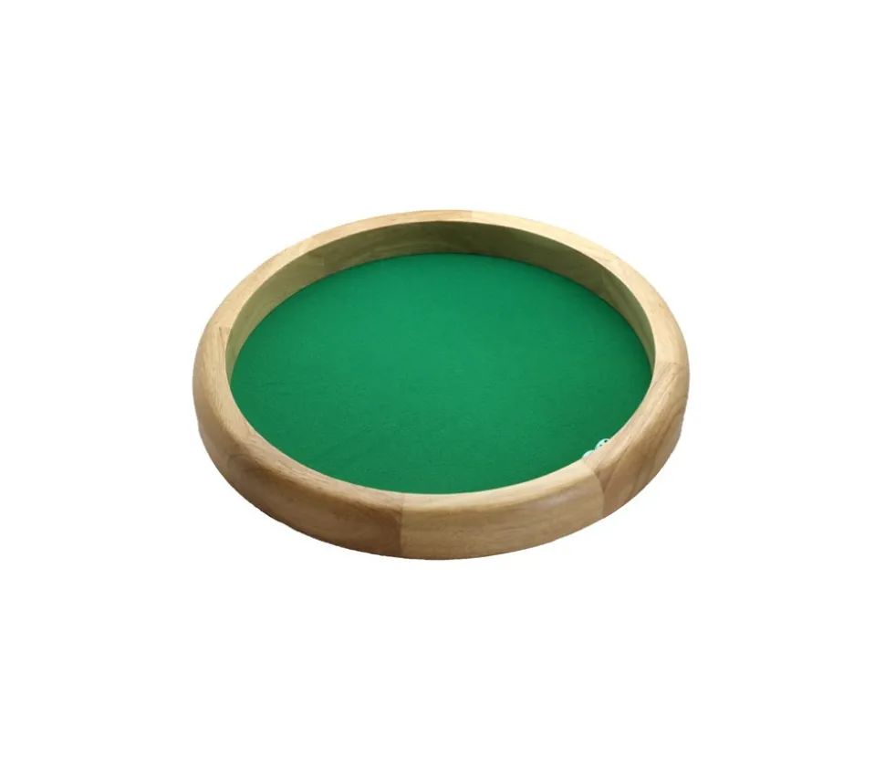 Piste dés en bois ronde 40 cm avec 5 dés bois