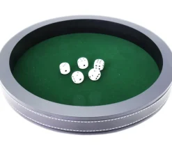 Piste dés luxe 30 cm verte et noire 30 cm tour simili cuir