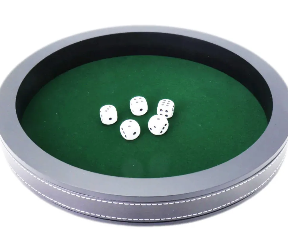 Piste dés luxe 30 cm verte et noire 30 cm tour simili cuir