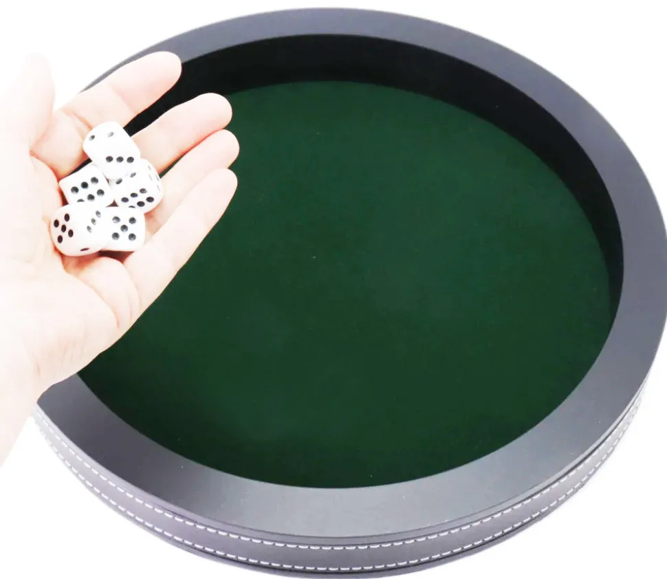 Piste dés luxe 30 cm verte et noire 30 cm tour simili cuir