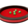 Piste dés rouge et noire de 43 cm avec 5 dés