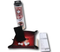 Piste jeu de Yams avec 5 dés, bloc score et crayon