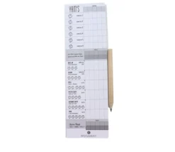 Piste jeu de Yams avec 5 dés, bloc score et crayon