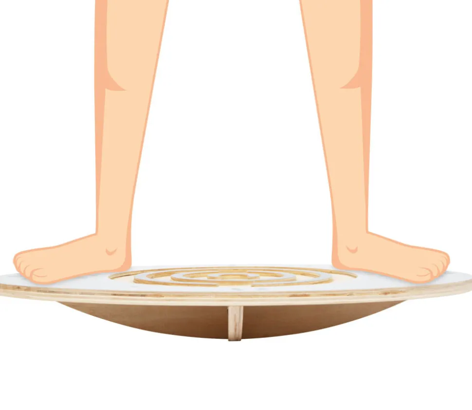 Planche d'équilibre labyrinthe en bois