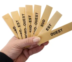 Plaque en bois points cardinaux 10 cm