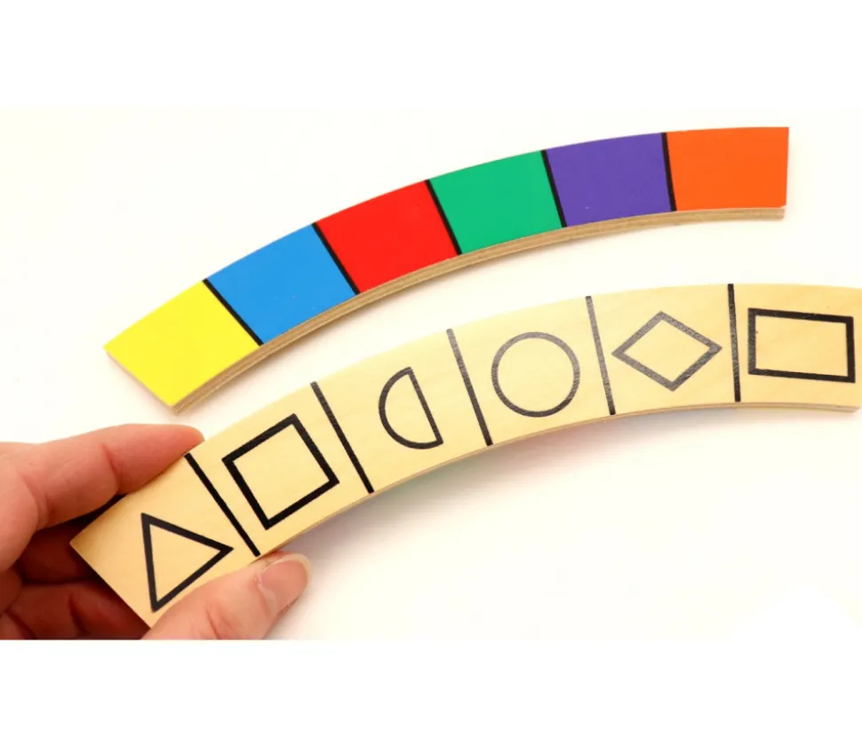 Plaquette bois couleurs et formes 20 x 3 x 0.5 cm