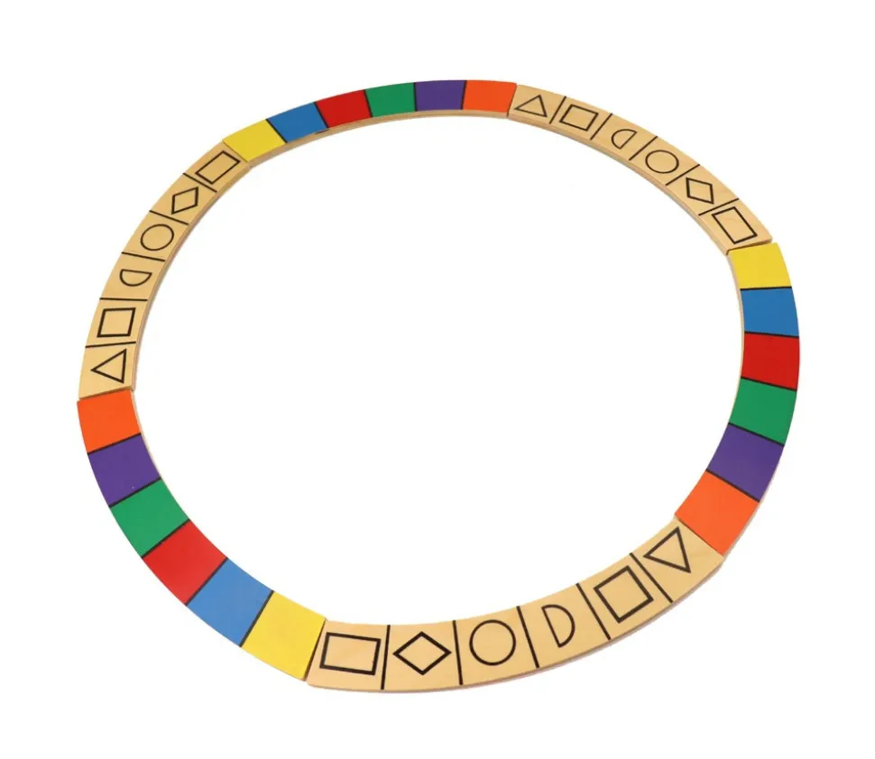 Plaquette bois couleurs et formes 20 x 3 x 0.5 cm