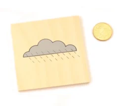 Plaquette nuage gris en bois 7 cm