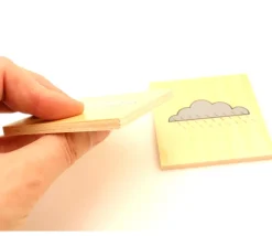 Plaquette nuage gris en bois 7 cm