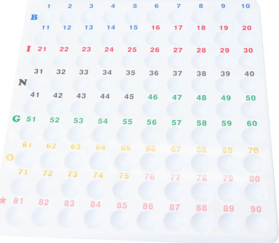Plateau 1 à 90 contrôle tirage loto Grand modèle pour boules 22 mm (sans boules)