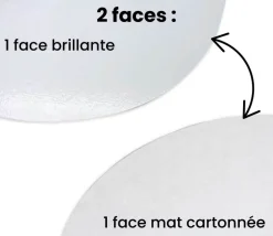 Plateau de jeux ROND blanc brilllant 24 cm de diamètre