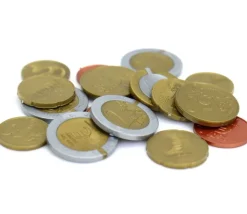 Plateau géant avec 290 pièces et billets euros factices de jeux