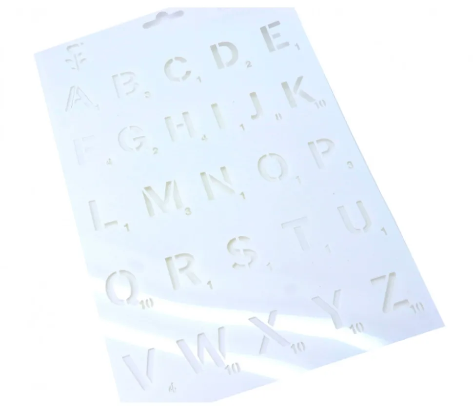 Pochoir lettres alphabet type Scrabble - 2.2 cm hauteur lettre