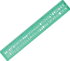 Pochoir traces lettres et chiffres - règle 30 cm