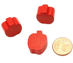 Pomme en bois rouge de 16x18x8 mm