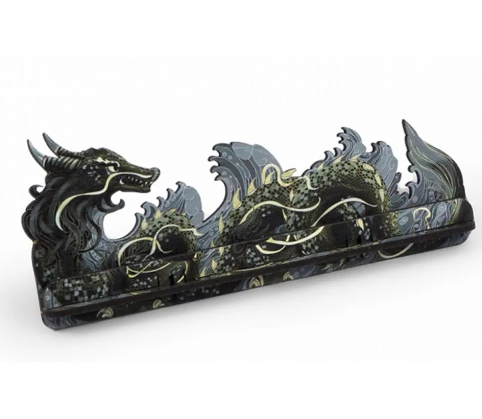 Porte cartes dragon noir 21 cm
