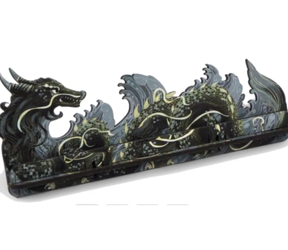 Porte cartes dragon noir 21 cm