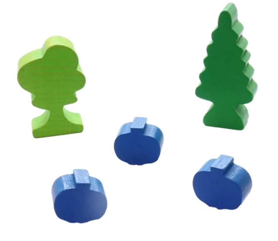 Prune ou cassis fruit en bois bleu de 16x18x8 mm