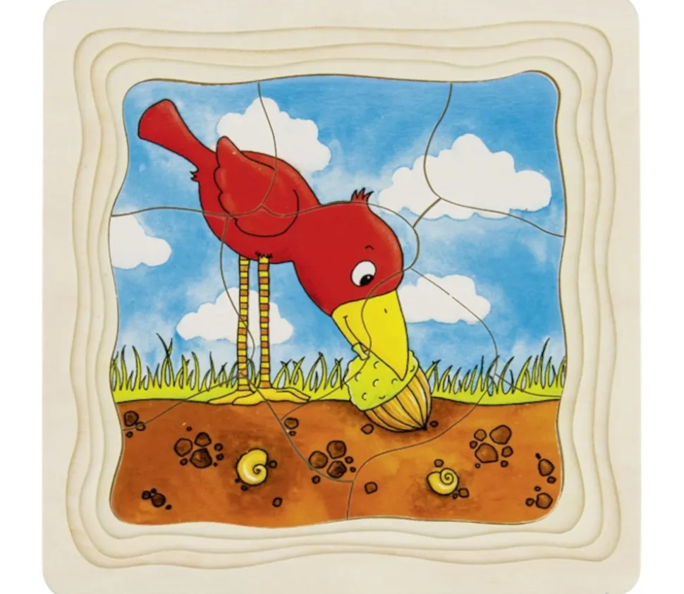 Puzzle à 4 étages en bois : Cycle de l'arbre