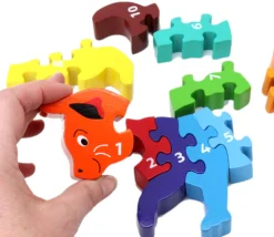 Puzzle bois Chat 10 pièces 1 à 10 - commerce équitable