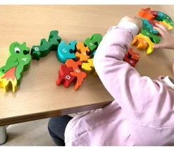 Puzzle bois dragon alphabet 26 pièces A à Z - commerce équitable