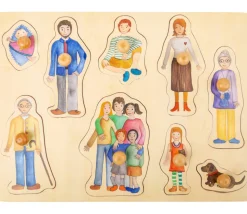 Puzzle bois Famille 9 pièces à encastrer