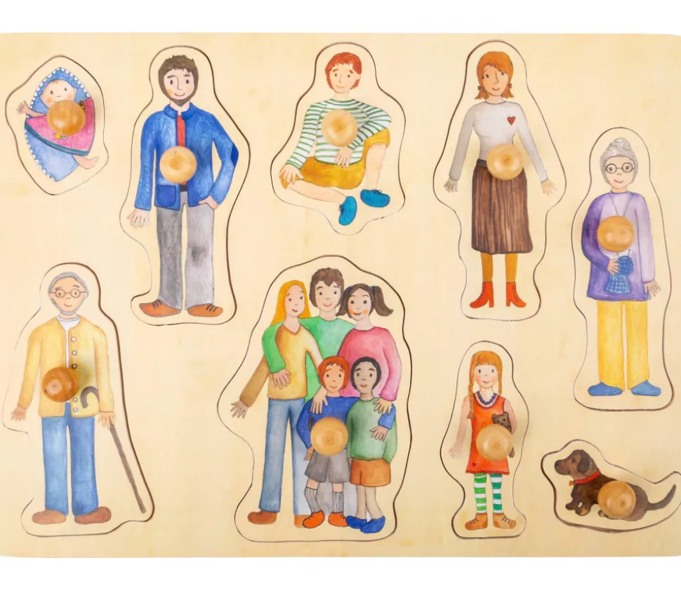 Puzzle bois Famille 9 pièces à encastrer