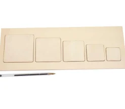 Puzzle bois naturel 5 carrés - plateau 33 x 21 cm