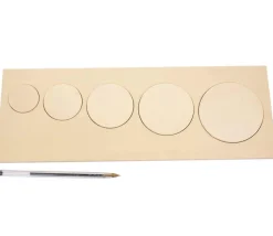 Puzzle bois naturel 5 ronds - plateau 33 x 21 cm
