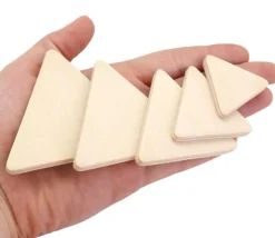 Puzzle bois naturel 5 triangles - plateau 33 x 21 cm