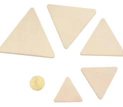 Puzzle bois naturel 5 triangles - plateau 33 x 21 cm