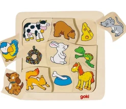 Puzzle bois Qui mange quoi ? Jeu alimentation des animaux