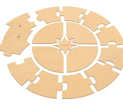 Puzzle bois rond géant neutre 70 cm - 17 pièces Montessori cercle annuel