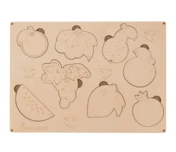 Puzzle des fruits 8 pièces en bois naturel