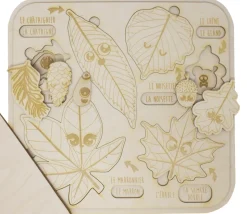 Puzzle éducatif en bois - Les feuilles, bogues et fruits