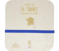 Puzzle éducatif en bois - La France (3 niveaux : département, région et fleuve)