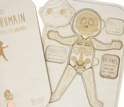 Puzzle éducatif en bois Le corps humain : muscle, squelette et organes