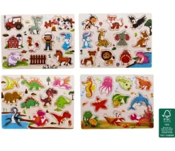 Puzzle en bois 10 à 11 pièces à encastrer La ferme