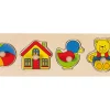 Puzzle en bois à boutons 4 pièces à encastrer jouets