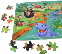 Puzzle en bois 60 pièces - thème savane
